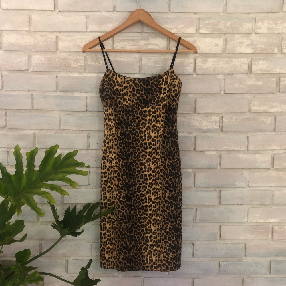 90’s Vintage Leopard Print Slip Dress
